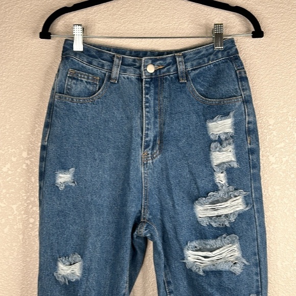 SHEIN Denim Distressed Skinny Jeans Size XS - Picture 2 of 7